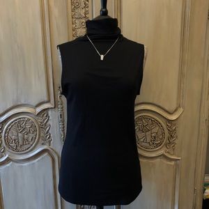 Gibson Black Mock Turtleneck Tank Top | Size Large